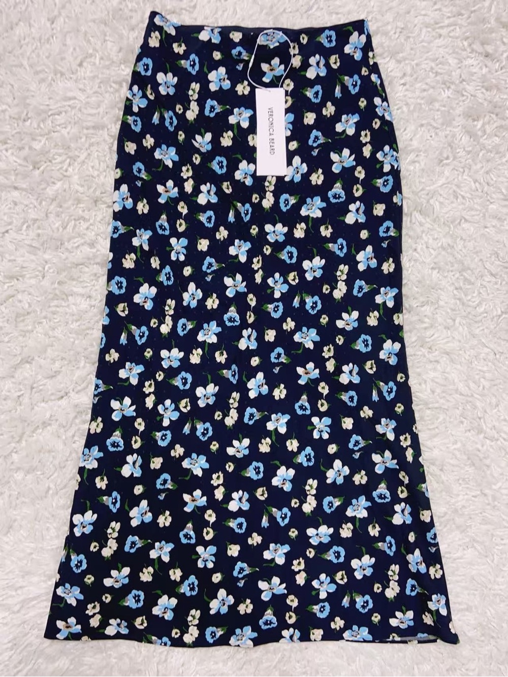 NWT $498 Veronica Beard Clover Silk Floral Midi-Skirt - Picture 7 of 9